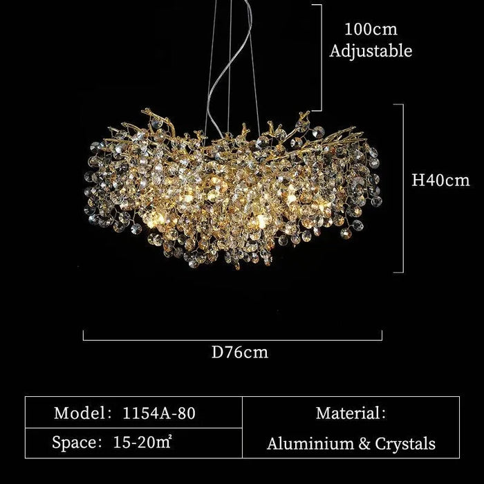 American Modern simple chandelier. - D76 H40cm / Golden