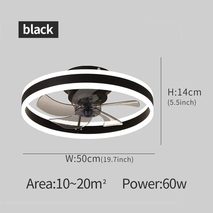 Modern Design Ceiling Fan. - Black