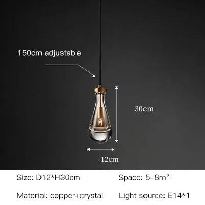 Gold Nordic Crystal Pendan. - BH Home Store