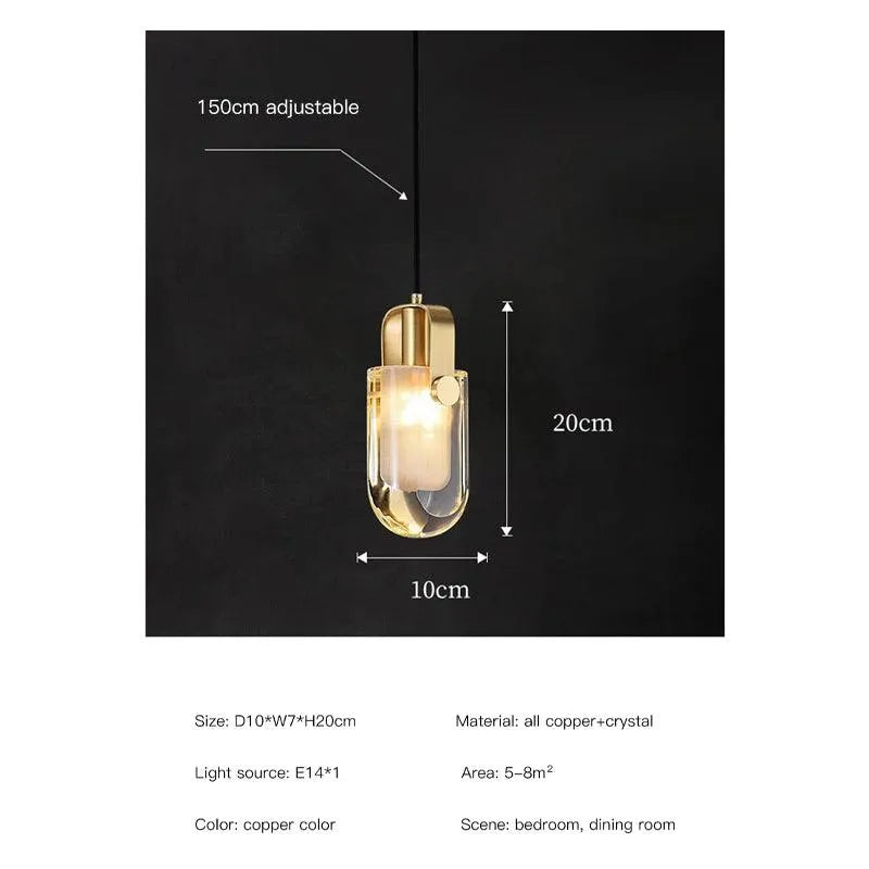 Gold Nordic Crystal Pendan. - BH Home Store
