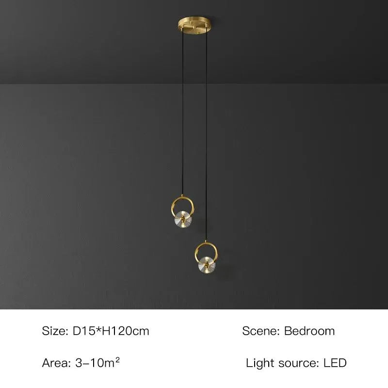 Gold Nordic Crystal Pendan. - BH Home Store
