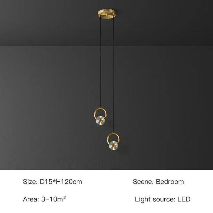 Gold Nordic Crystal  Pendan. - 108-2 / 3 Colors