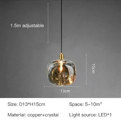 Gold Nordic Crystal Pendan. - BH Home Store