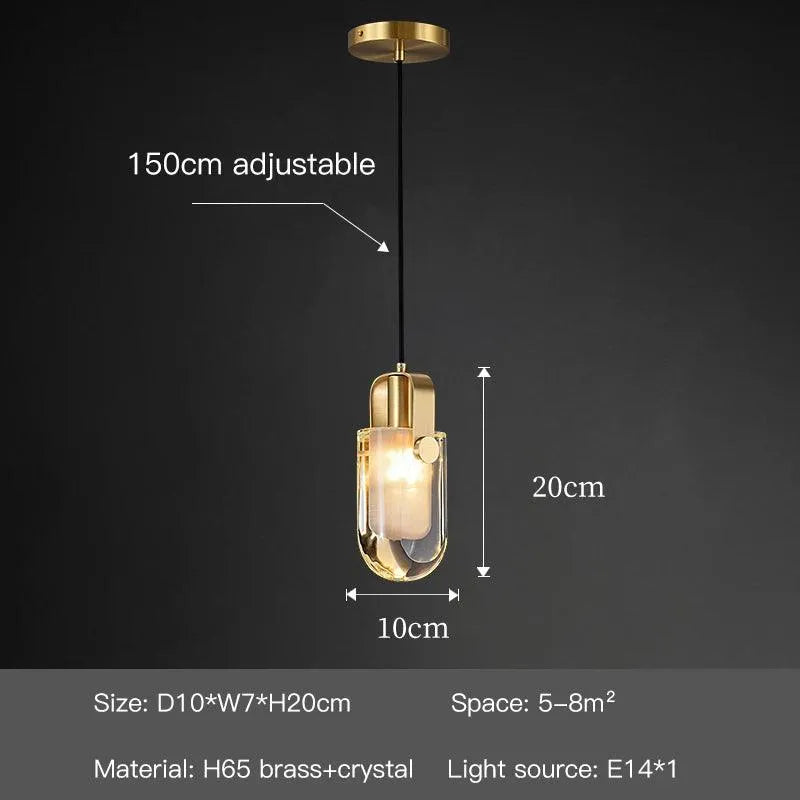 Gold Nordic Crystal Pendan. - BH Home Store