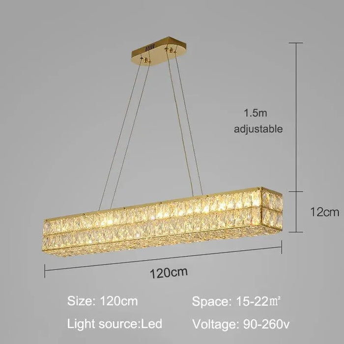 Modern luxury Crystal Chandelier. - L120cm / White light
