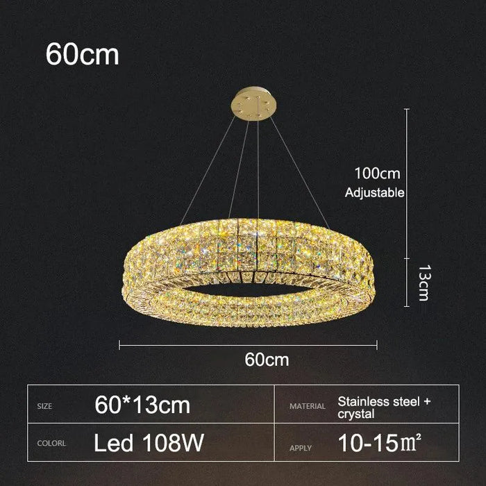 Modern luxury Crystal Chandelier. - 60cm Chandelier B / White light