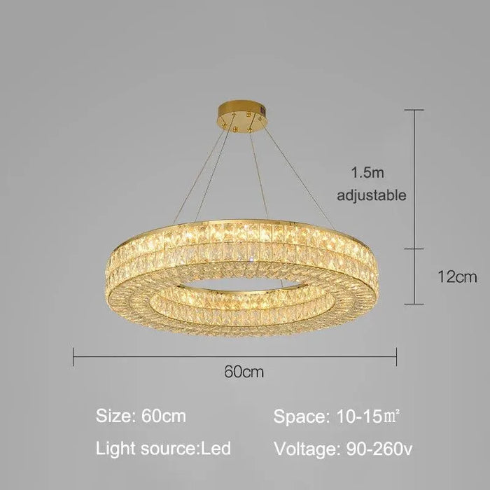 Modern luxury Crystal Chandelier. - 60cm Chandelier / White light