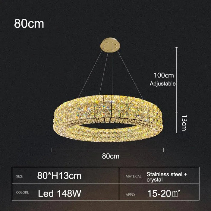 Modern luxury Crystal Chandelier. - 80cm Chandelier B / White light