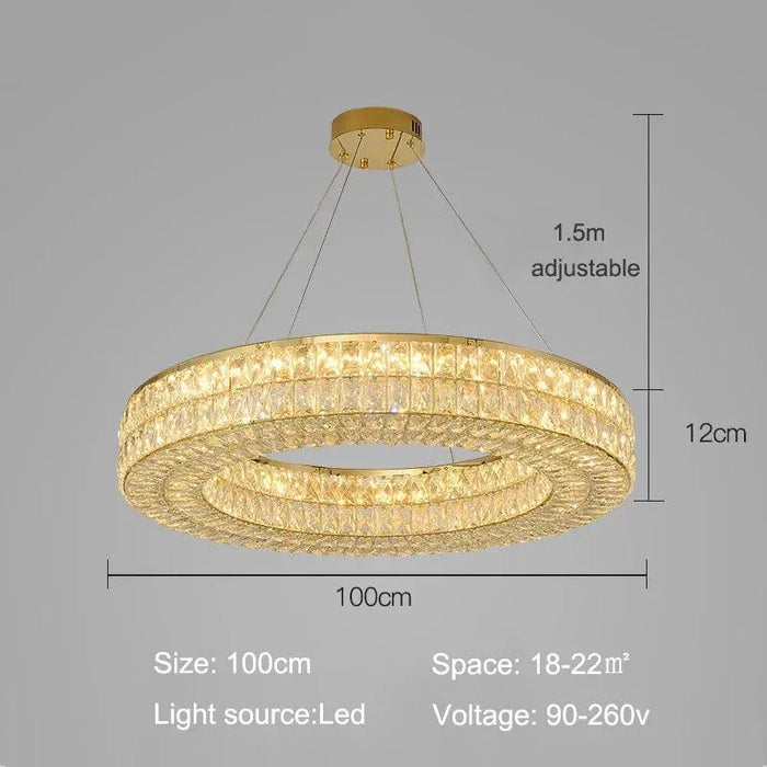 Modern luxury Crystal Chandelier. - 100cm Chandelier / White light
