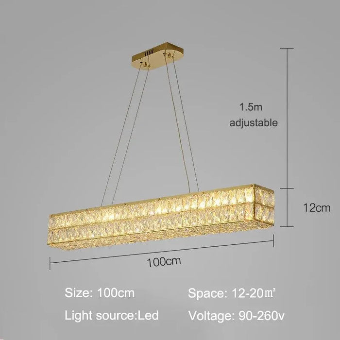 Modern luxury Crystal Chandelier. - L100cm / White light