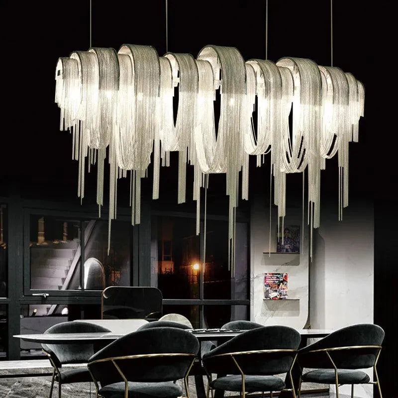 Modern Aluminum Tassel Chandelie. - BH Home Store