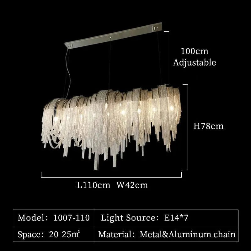 Modern Aluminum Tassel Chandelie. - BH Home Store