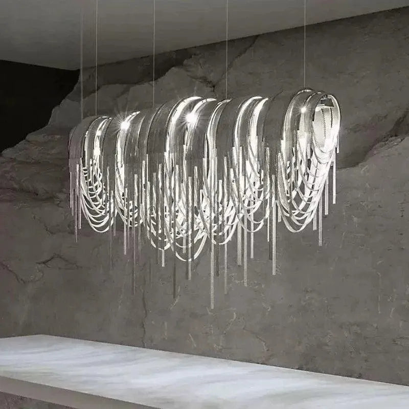 Modern Aluminum Tassel Chandelie. - BH Home Store