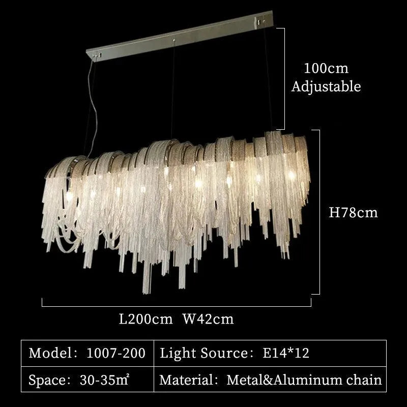 Modern Aluminum Tassel Chandelie. - BH Home Store