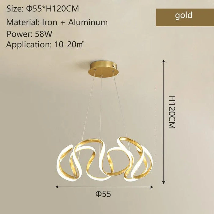 Modern Round LED Chandelier. - gold / Cold White