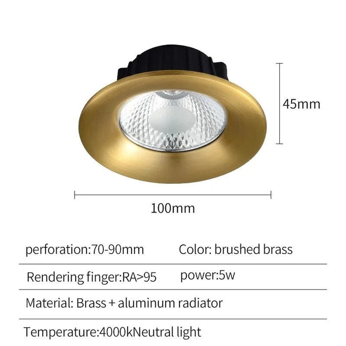 Modern Simplicity Led Spotlight Light. - Brass  S / 3000K Warm Light / 5W