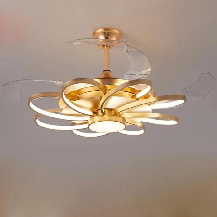 Nordic LED Ceiling Fan. - gold 8 head 80cm / 110V