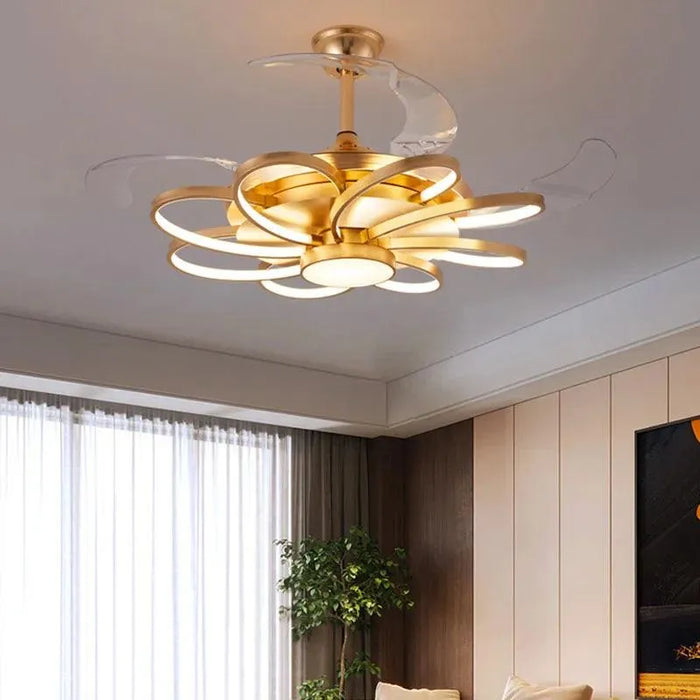 Nordic LED Ceiling Fan. - gold 8 head 90cm / 110V