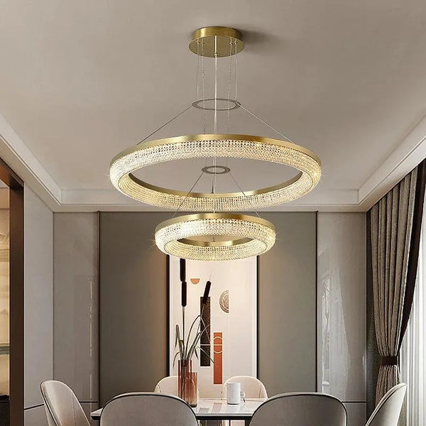 Nordic Circle Ring Crystal Pendant. - BH Home Store