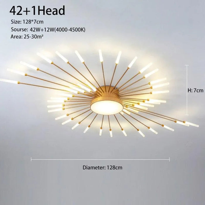 Nordic Fireworks Design Chandelier. - Gold 42A