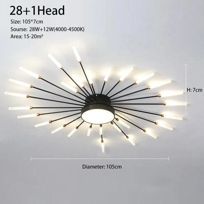 Nordic Fireworks Design Chandelier. - Black 28A