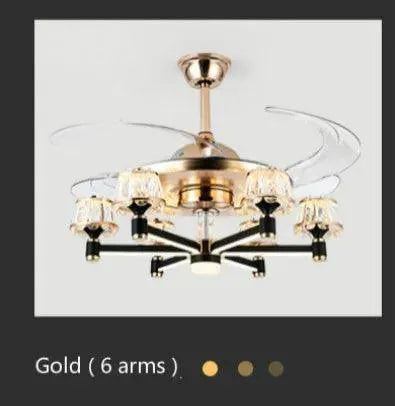 Nordic Luxury Crystal Ceiling Fan. - BH Home Store