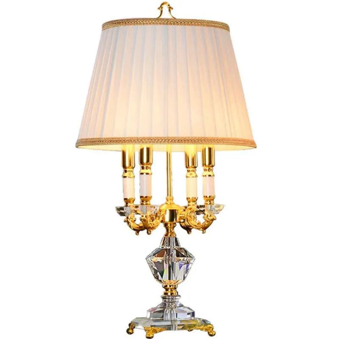 Opulent European Gold-Plated Table Lamp. - WHITE / without bulb