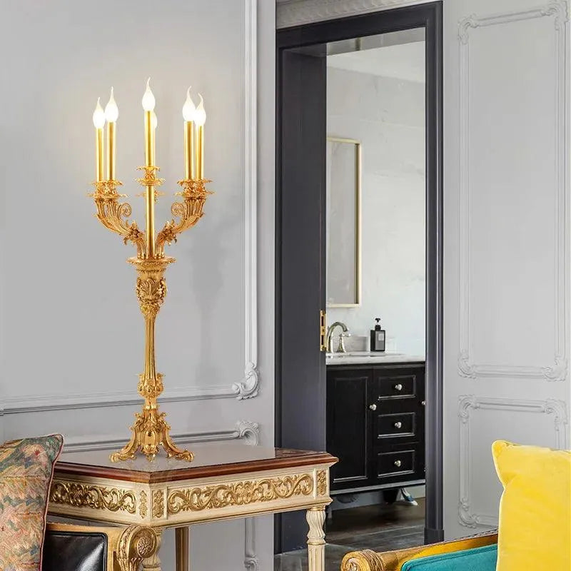 Opulent European Copper Bedside Lamp.