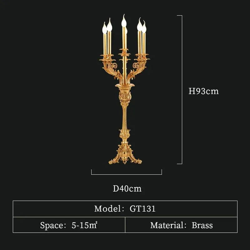 Opulent European Retro Bedroom Bedside Lamp, French Luxury, Full Copper Living Room Study Lighting. - BH Home Store