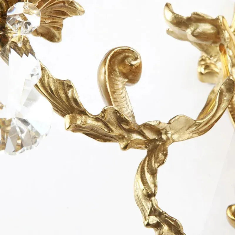 Opulent French Double-Headed Full Copper Crystal Wall Lamp Illuminates Your Palace. - BH Home Store