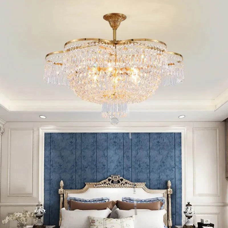 Opulent Luxury Brass Lustre Pendant Lights: Illuminate Your Realm with Royal Magnificence. - BH Home Store