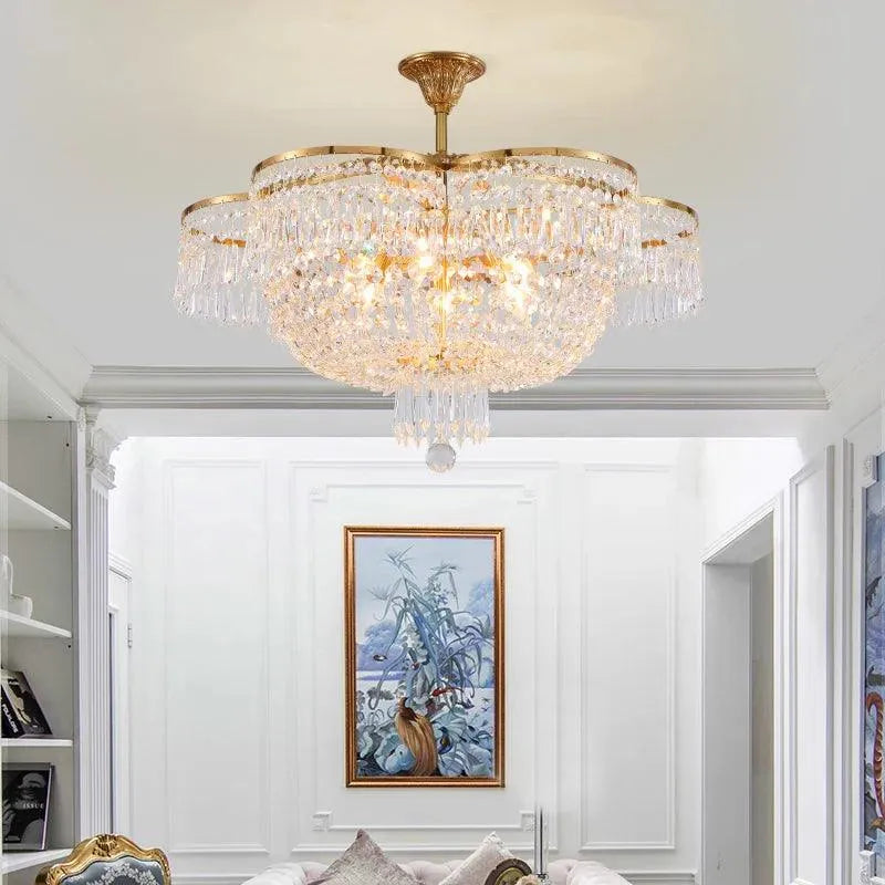 Opulent Luxury Brass Lustre Pendant Lights: Illuminate Your Realm with Royal Magnificence. - BH Home Store