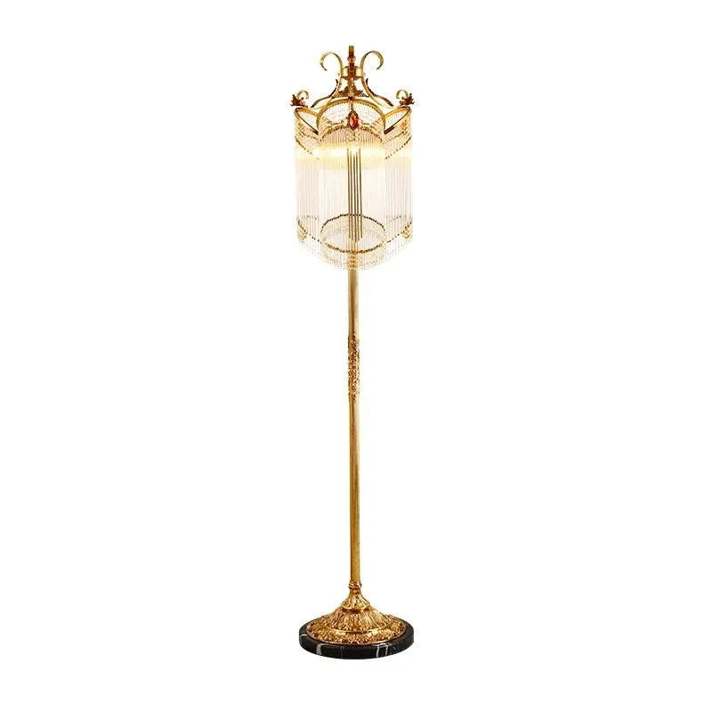 Opulent Rococo Crystal Floor Lighting: Brass Hotel Standing Lamps, Interior Elegance Illuminated. - BH Home Store
