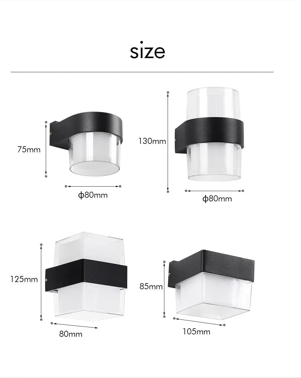 Outdoor LED Wall Mounted Lighting, 2W/12W, IP65 Waterproof Light Fixtures. - BH Home Store