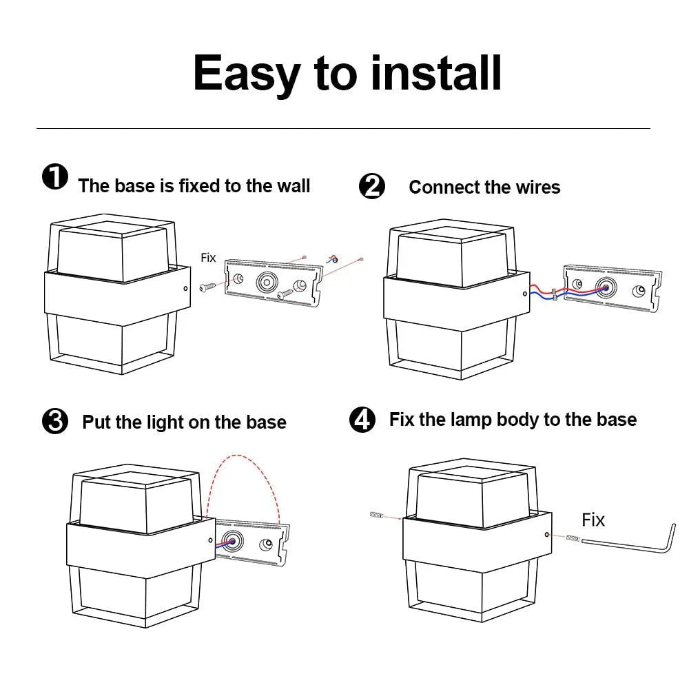 Outdoor LED Wall Mounted Lighting, 2W/12W, IP65 Waterproof Light Fixtures. - BH Home Store