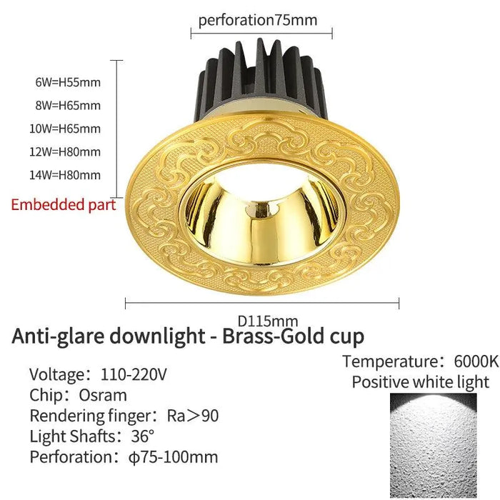 A Luminous Crown of Modern Majesty Royal Lighting - Downlights C / 3000K Warm Light / 6W