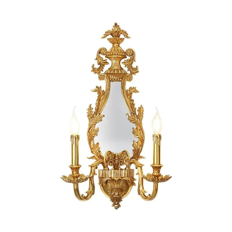 Refined European Brass Wall Lighting, Classic French Mirror Lamp for Villa and Hotel Decor. - BH Home Store
