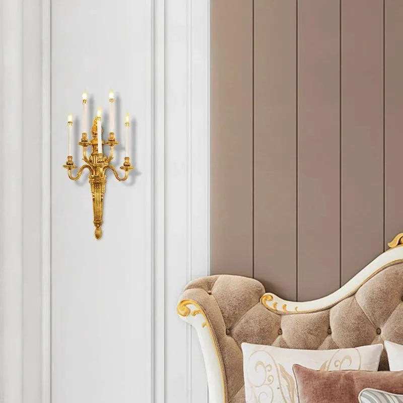 Refined French Luxury with Vintage All-Copper Gold Wall Lamp for Villa Living Spaces. - BH Home Store
