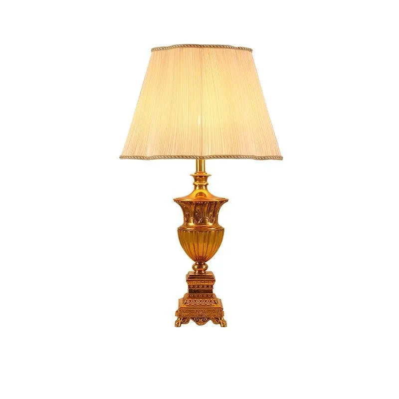 Regal Gold Brass European Table Lamp, Vintage Luxury, Elegant Bedside Lighting Solution. - BH Home Store