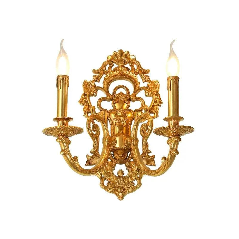 Regal Baroque Inspired Brass LED Wall Sconce, Vintage Style for Bedroom and Living Room. - BH Home Store