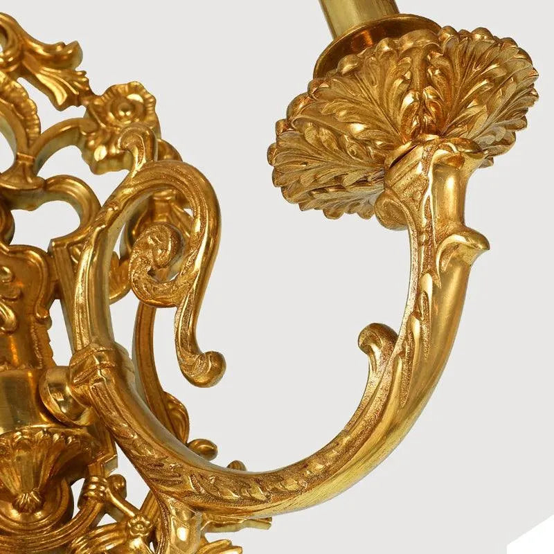 Regal Baroque Inspired Brass LED Wall Sconce, Vintage Style for Bedroom and Living Room. - BH Home Store