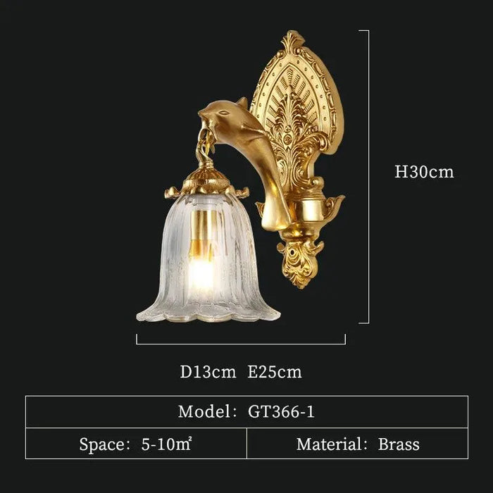 Regal Bedroom Lighting Solutions: Luxury H65 Copper Lamps for Bedside & Living Areas. - W13 H30 E25cm