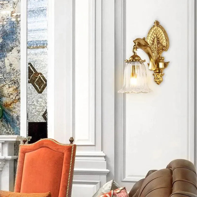 Regal Bedroom Lighting Solutions: Luxury H65 Copper Lamps for Bedside & Living Areas.