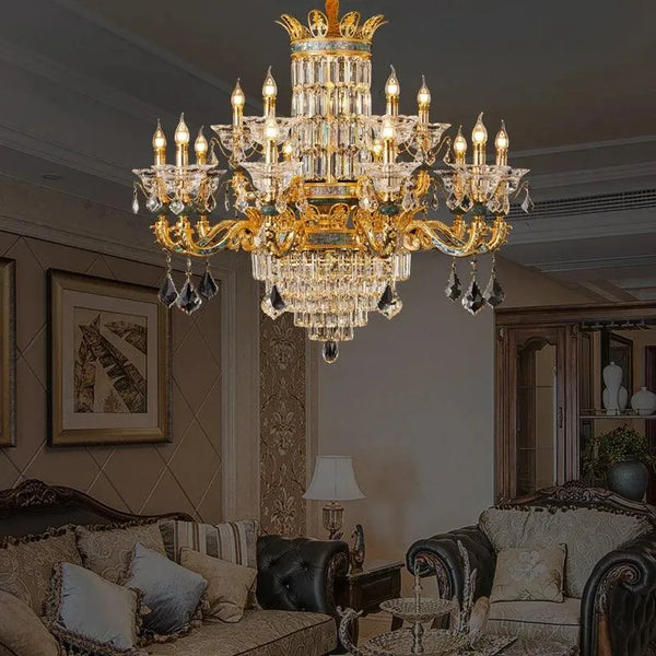 Regal Brass Crystal Pendant. - BH Home Store
