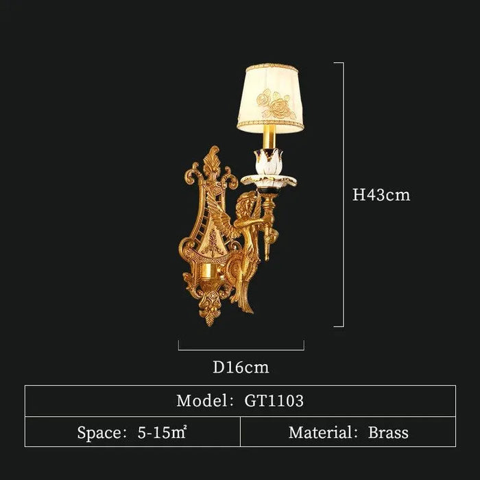Regal Copper Corridor Living Room Lamp Creates an Aura of Grandeur and Style - W16 H43 E25cm