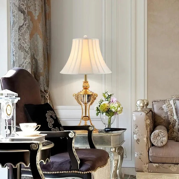 Regal Copper Sculpture Table Lamp, French Elegance, Metal Holders, Luxurious Decorative Lighting. - BH Home Store