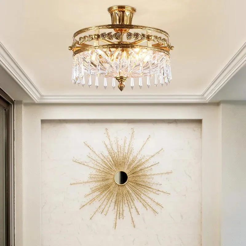 Regal European Classical Brass Ceiling Lamp: Illuminate Your Domain with Majestic Splendor. - BH Home Store