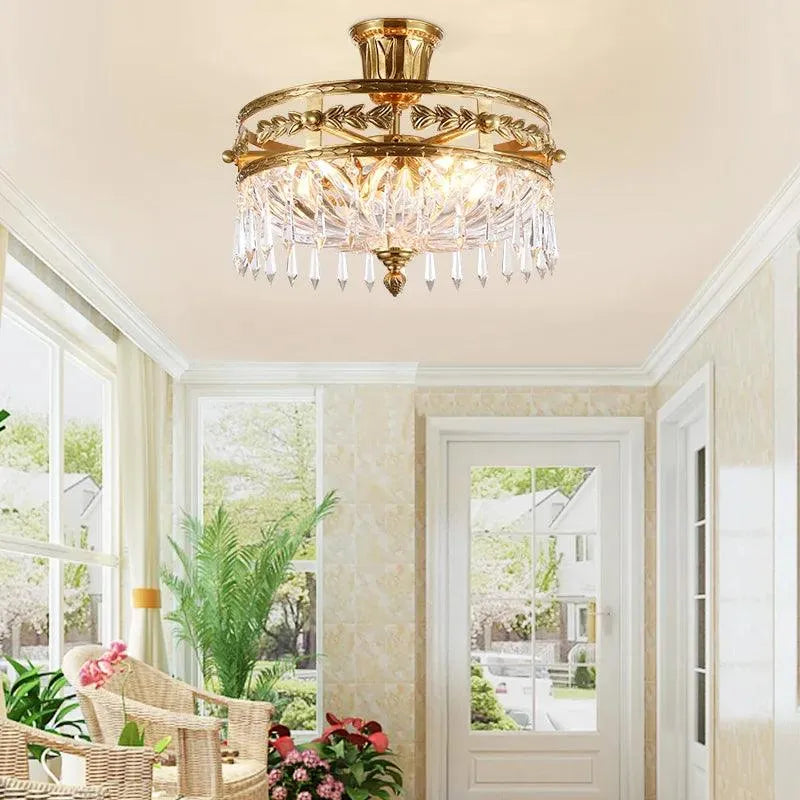 Regal European Classical Brass Ceiling Lamp: Illuminate Your Domain with Majestic Splendor. - BH Home Store
