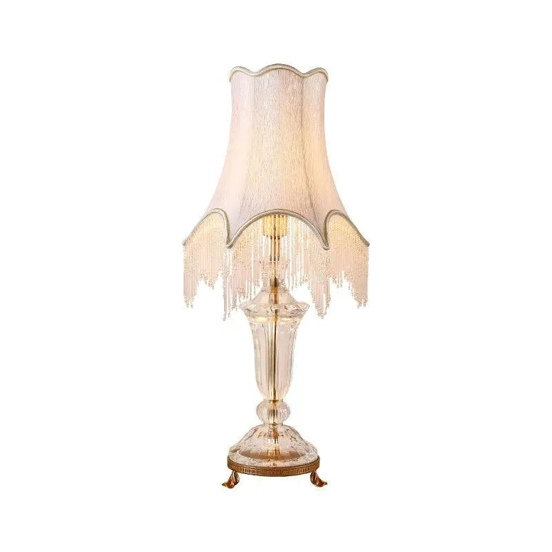 Regal European Crystal Fabric Bedside Lamp - Illuminate Your Bedroom with Timeless Elegance. - BH Home Store