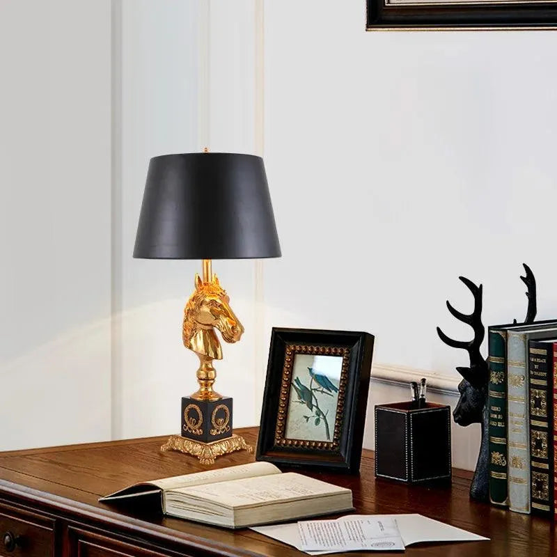 Regal European Horse Head Night Light, Luxury Marble Base Table Lamp for Bedside. - BH Home Store